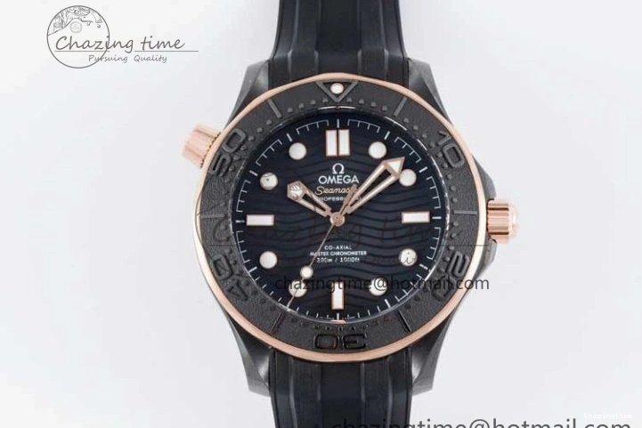 0521 Stretchable Seamaster Diver 300M ORF 1:1 Best Edition Black Ceramic Black Dial on Black Rubber Strap A 7794